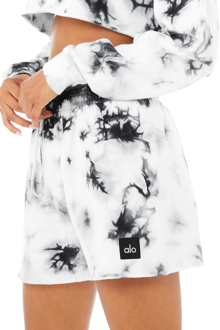 Tie-Dye Gym Sweat Short - Black/White Tie-Dye