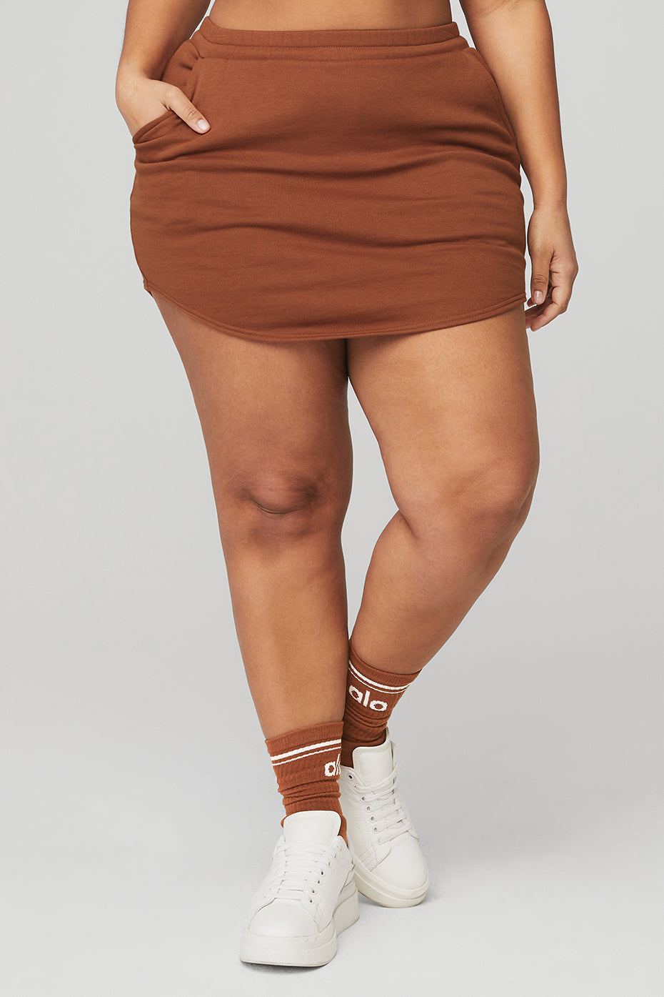 High-Waist Accolade Skirt - Rust