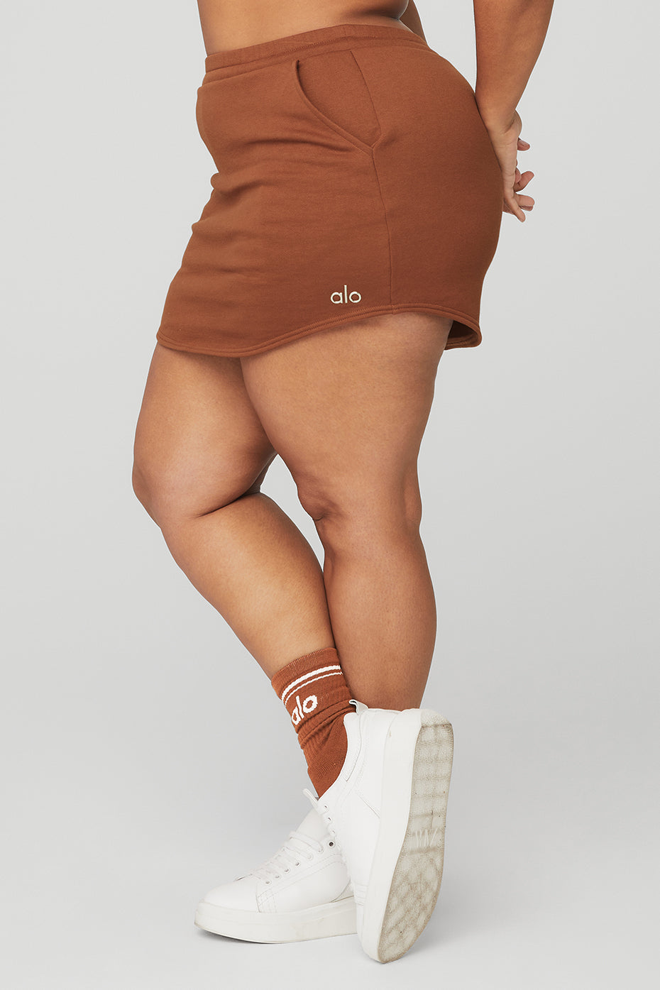 High-Waist Accolade Skirt - Rust