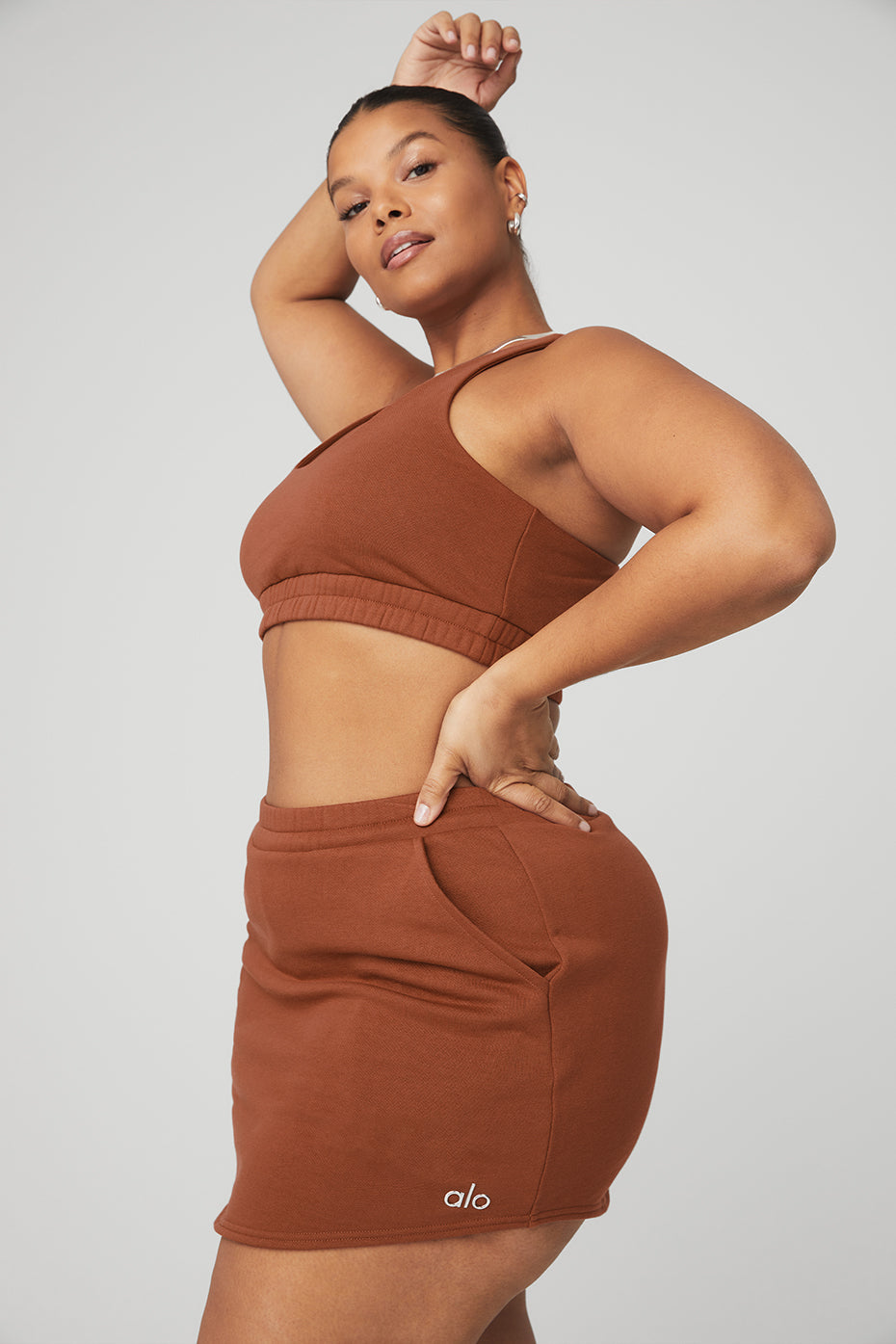 High-Waist Accolade Skirt - Rust
