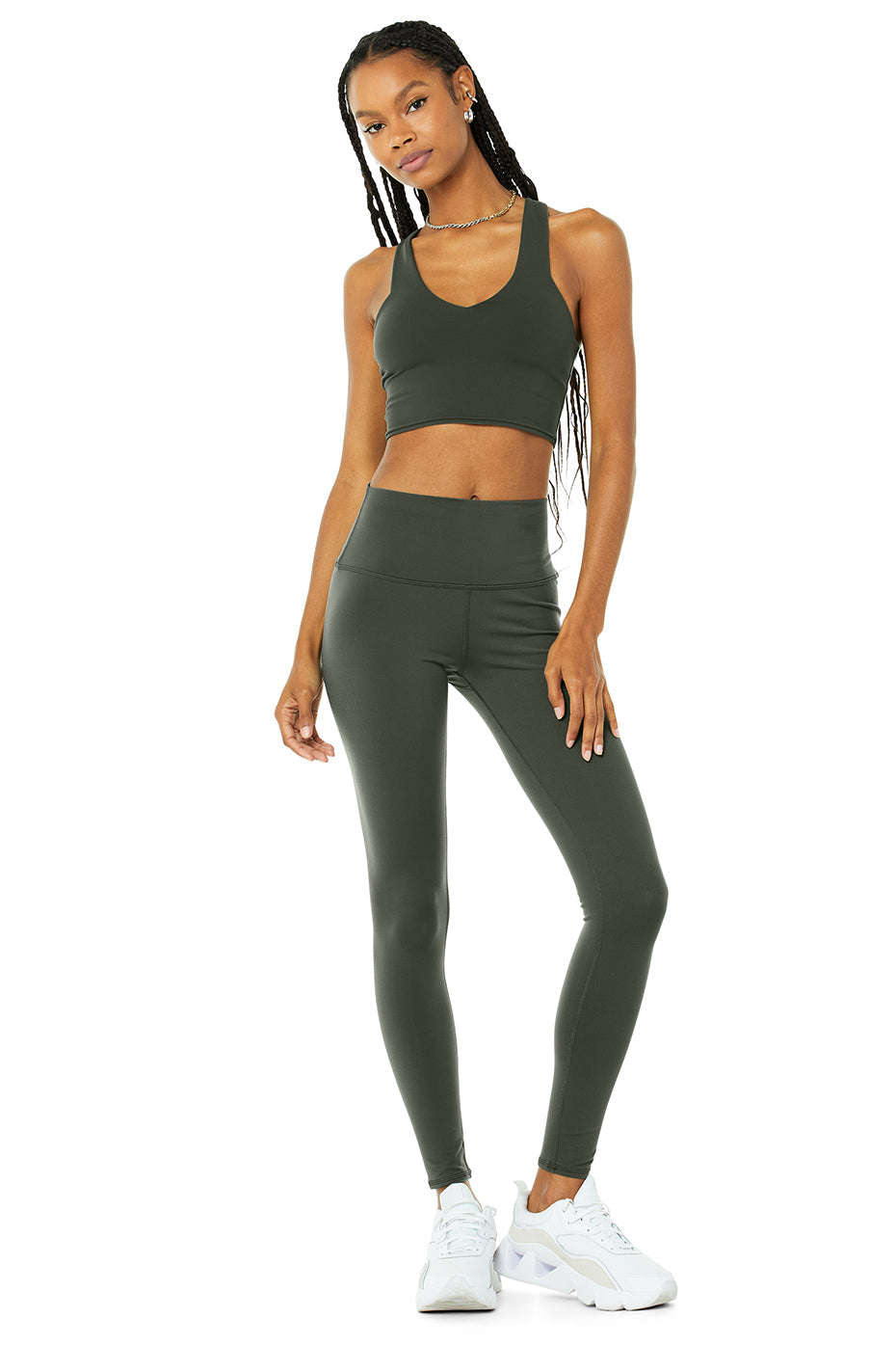 Real Bra Tank & High-Waist Airbrush Legging Set - Dark Cactus