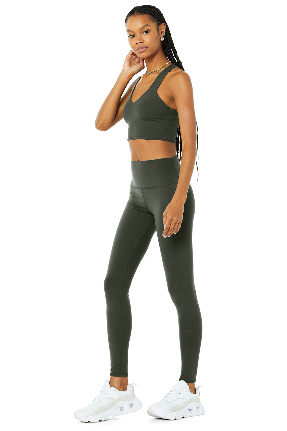Real Bra Tank & High-Waist Airbrush Legging Set - Dark Cactus