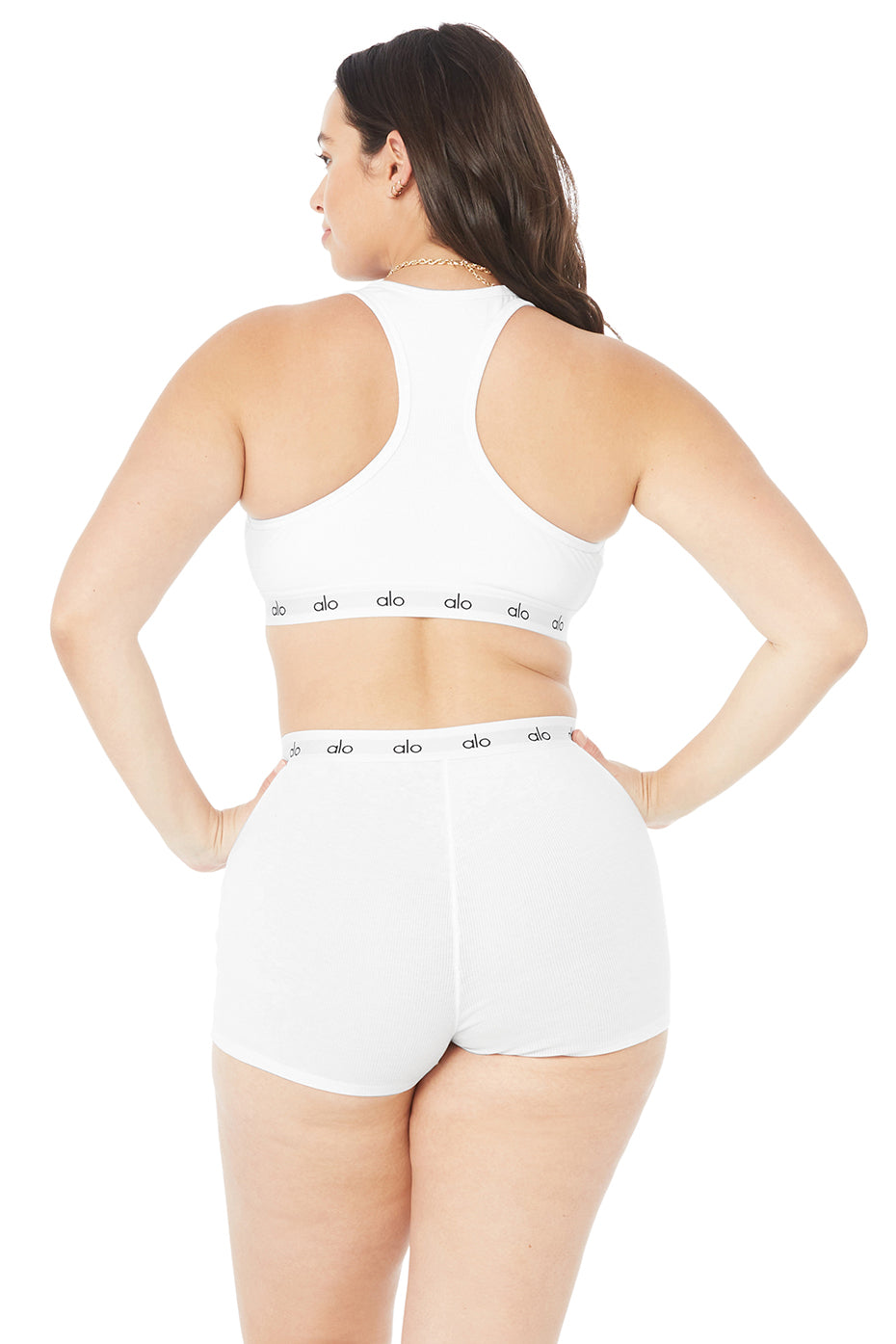 Icon Ribbed Henley Bra - White