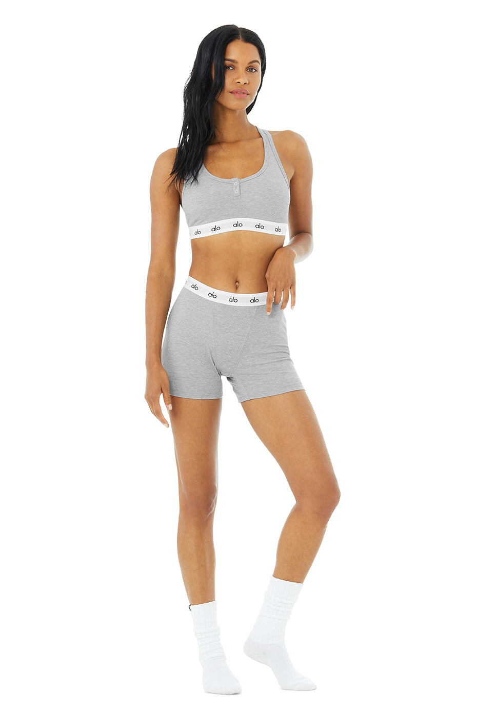 Icon Ribbed Henley Bra & Icon Ribbed Boyshort Set