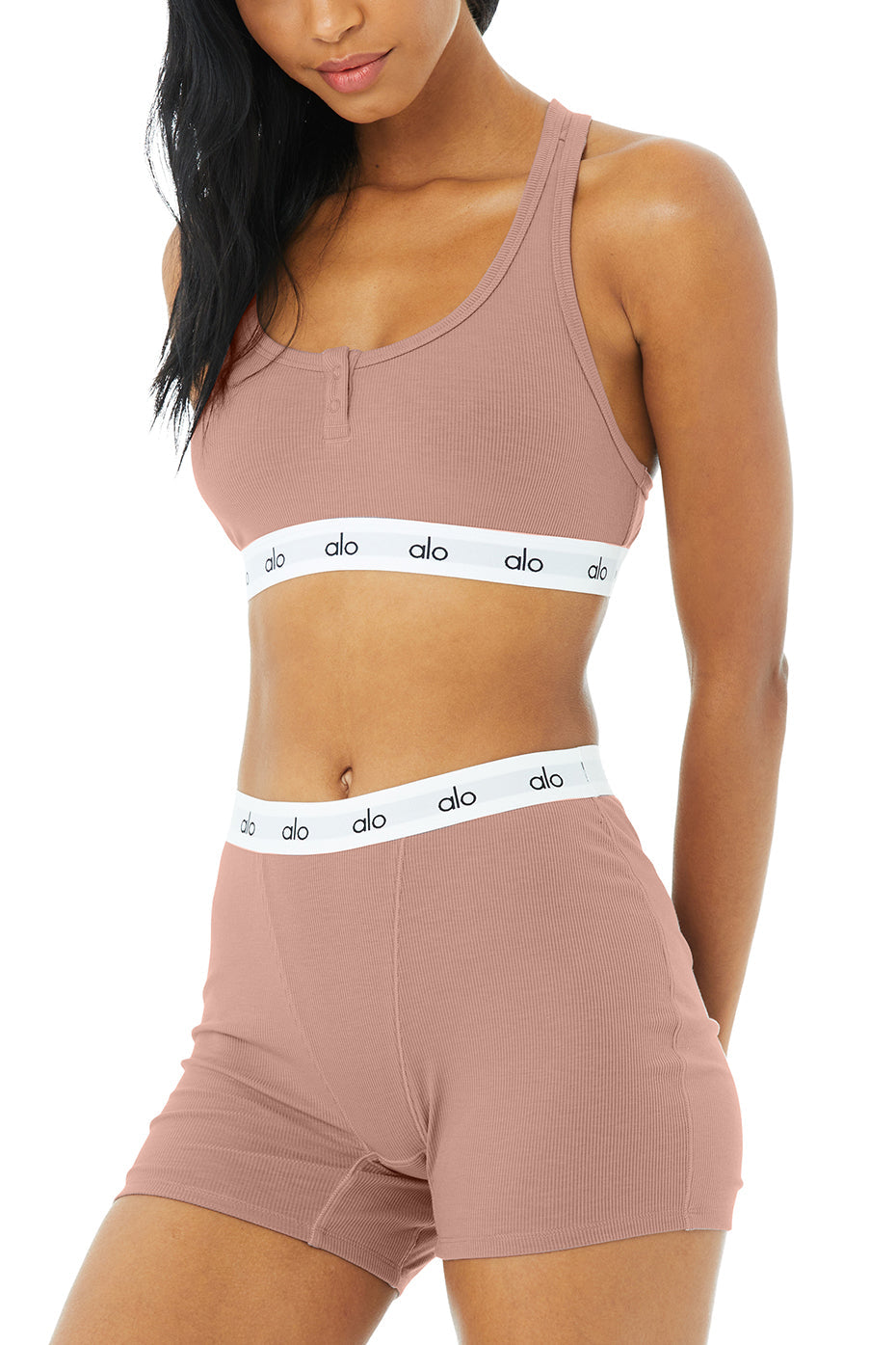 Icon Ribbed Henley Bra & Icon Ribbed Boyshort Set