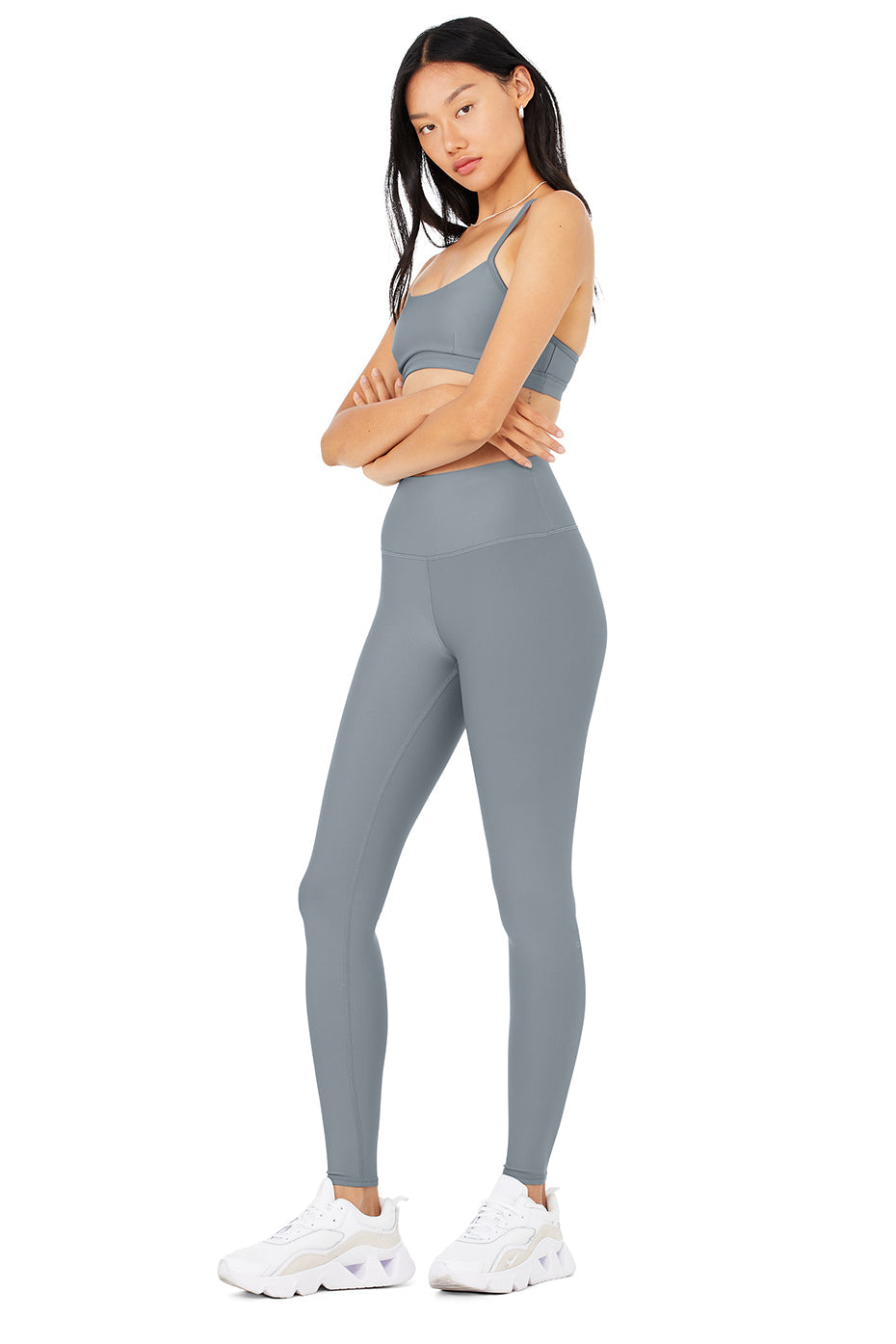 Intrigue Bra & High-Waist Airlift Legging Set - Steel Blue