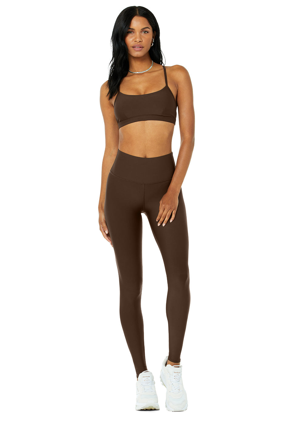 Intrigue Bra & High-Waist Airlift Legging Set - Espresso