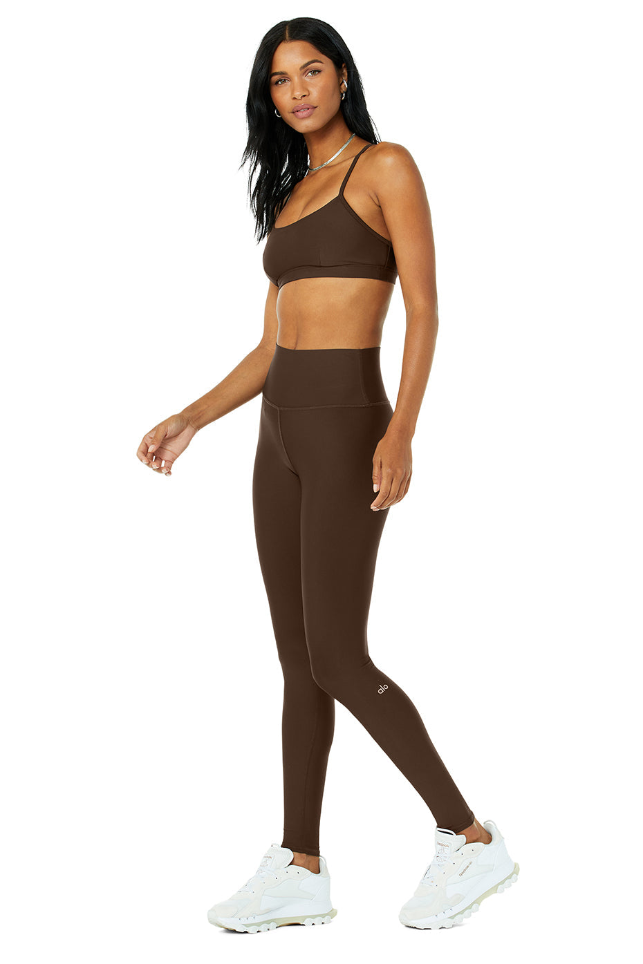 Intrigue Bra & High-Waist Airlift Legging Set - Espresso