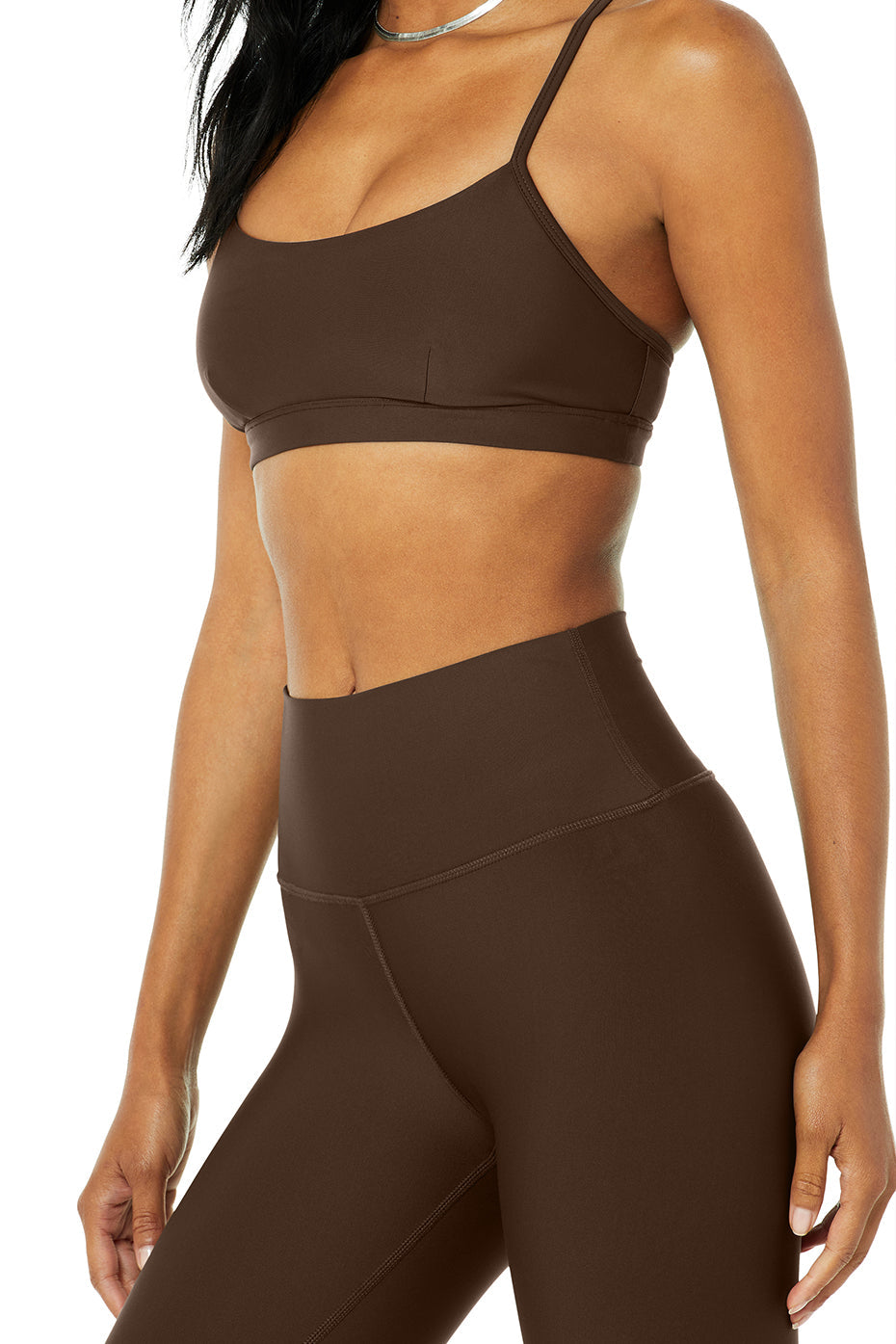 Intrigue Bra & High-Waist Airlift Legging Set - Espresso