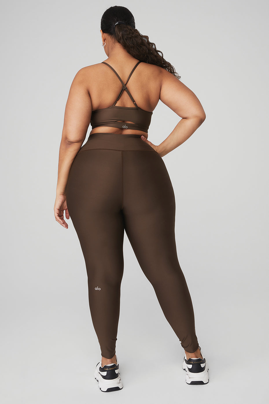 Intrigue Bra & High-Waist Airlift Legging Set - Espresso