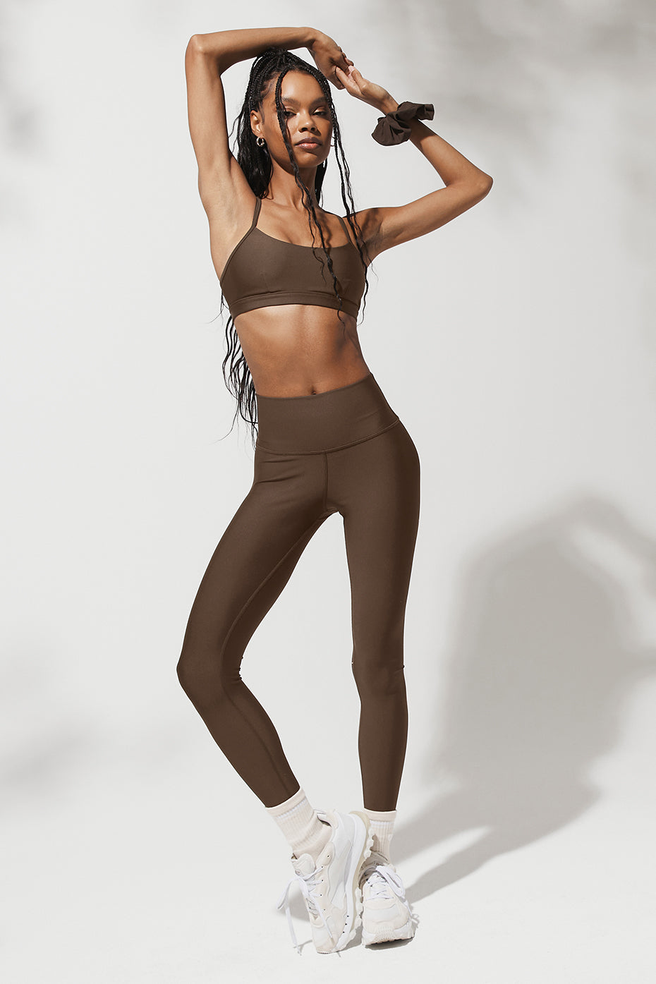 Intrigue Bra & High-Waist Airlift Legging Set - Espresso