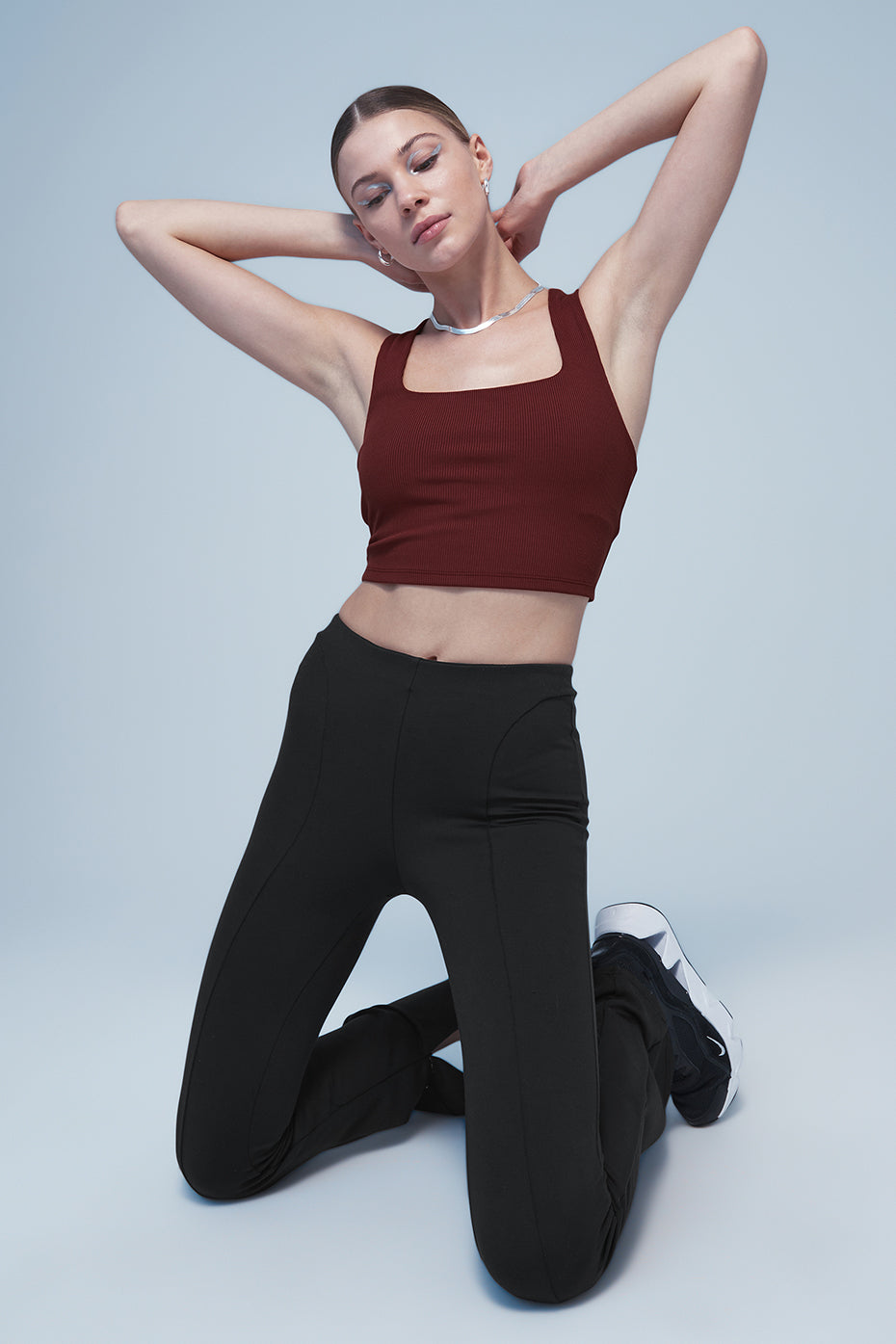 Alosoft Ribbed Chic Bra Tank - Cranberry