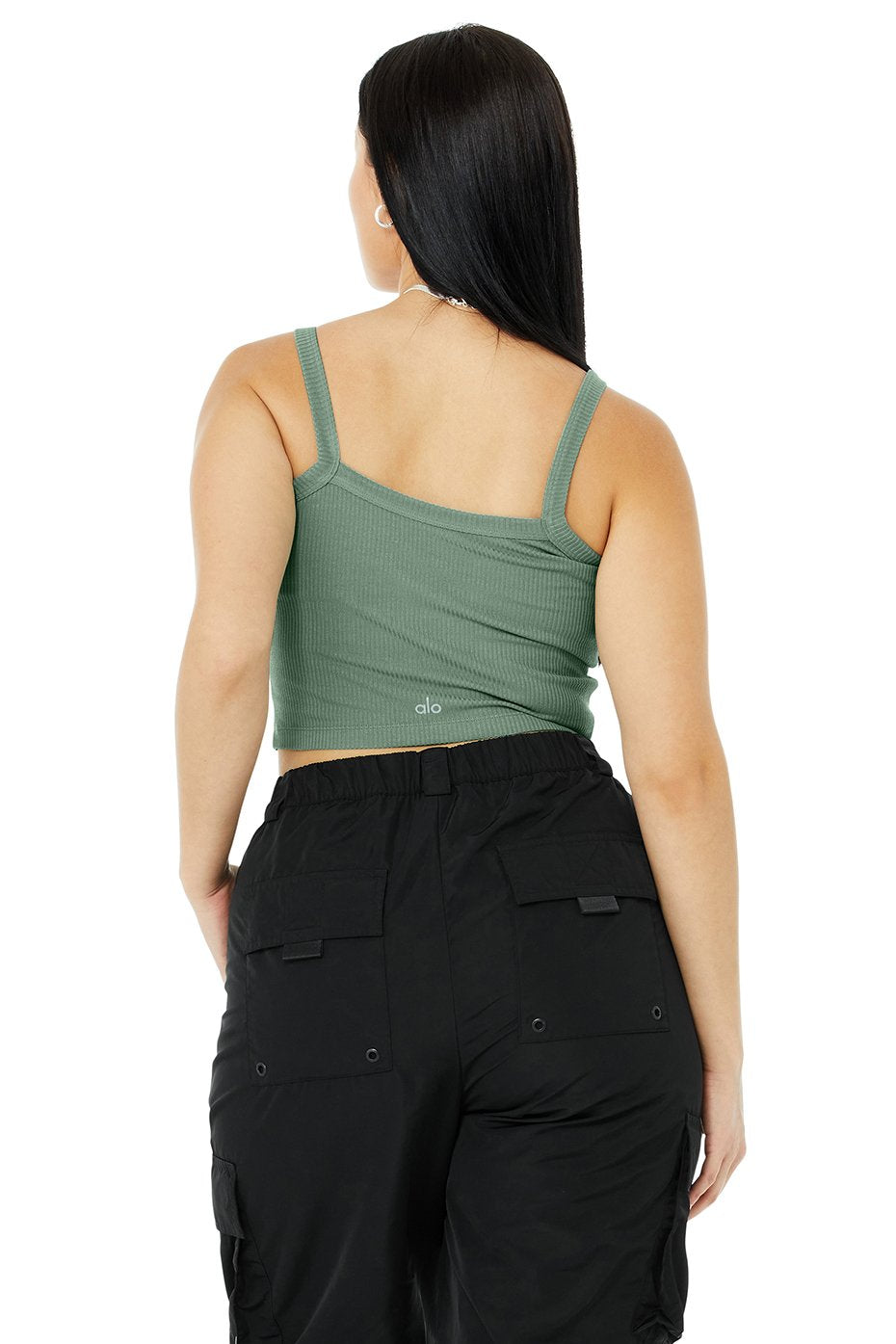 Ribbed Crop Whisper Bra Tank - Soft Seagrass