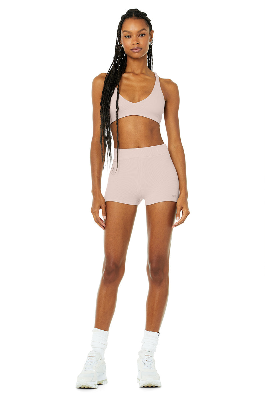 Micro Waffle Pleasant Bra & Micro Waffle Pleasant Boyshort Set - Dusty Pink