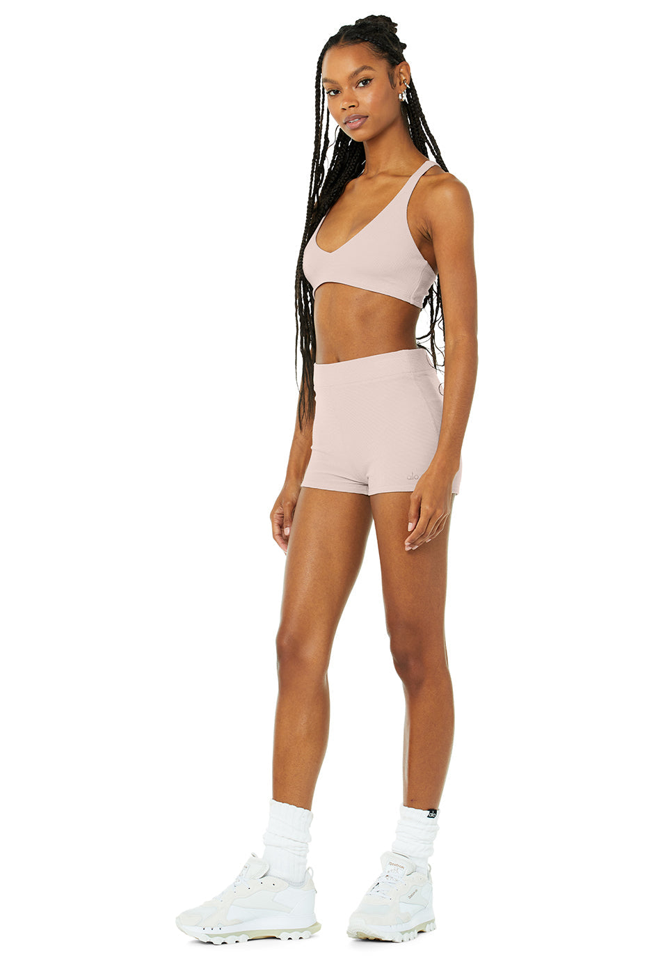 Micro Waffle Pleasant Bra & Micro Waffle Pleasant Boyshort Set - Dusty Pink