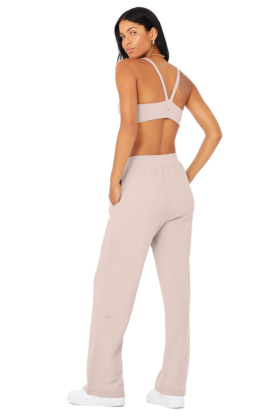 Micro Waffle Pleasant Bra & Micro Waffle High-Waist Pleasant Wide Leg Pant Set