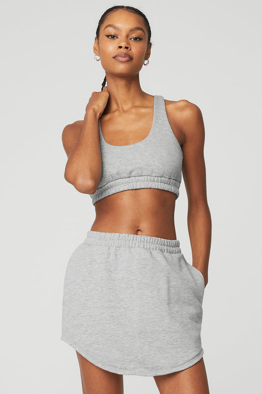 Scoop Neck Sweatshirt Bra - Athletic Heather Grey