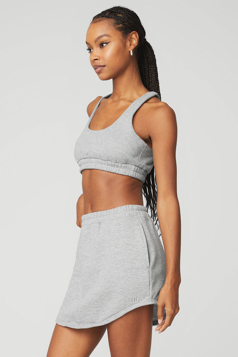 Scoop Neck Sweatshirt Bra - Athletic Heather Grey
