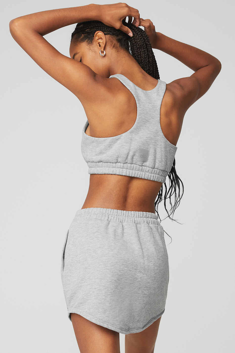 Scoop Neck Sweatshirt Bra - Athletic Heather Grey