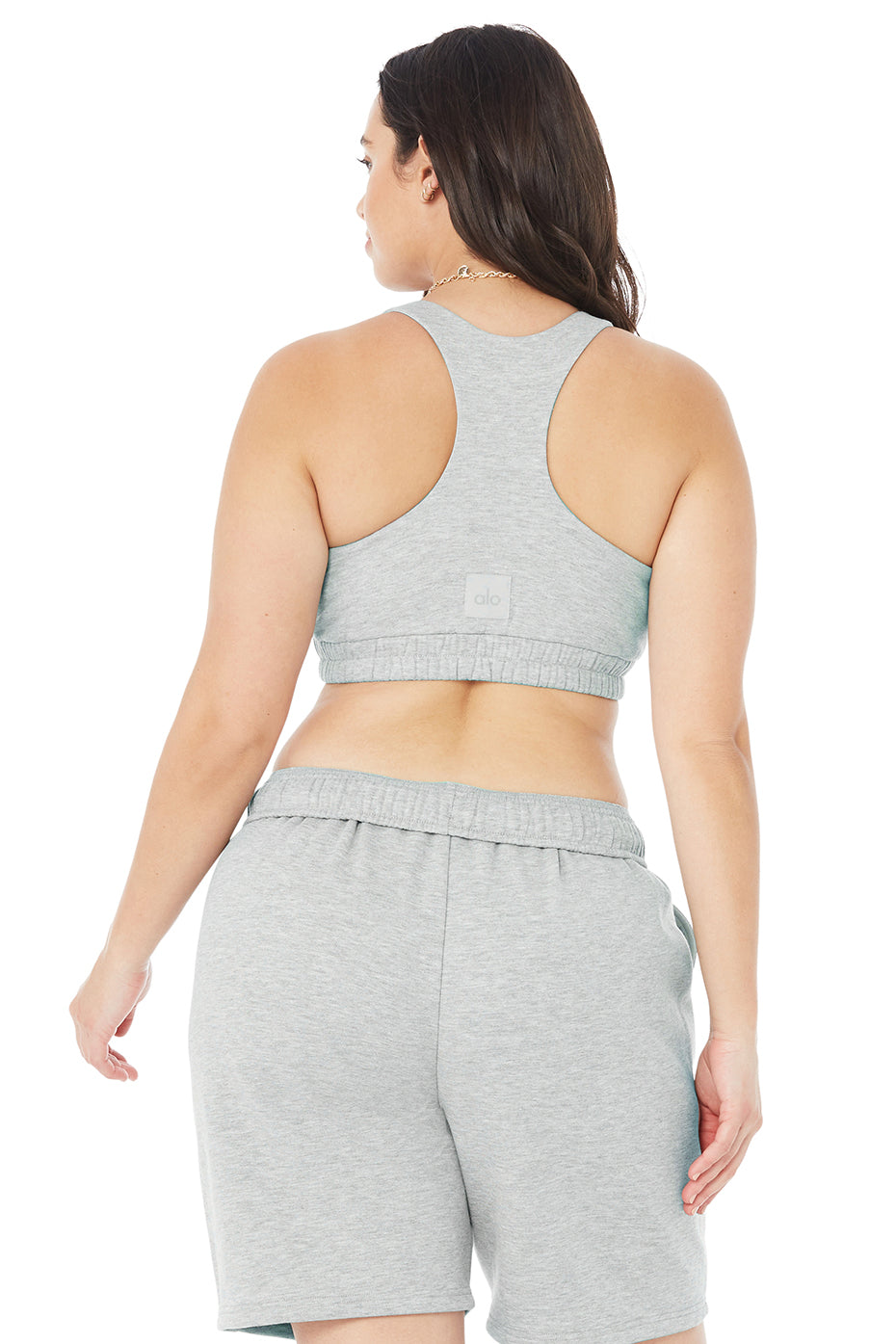 Scoop Neck Sweatshirt Bra - Athletic Heather Grey