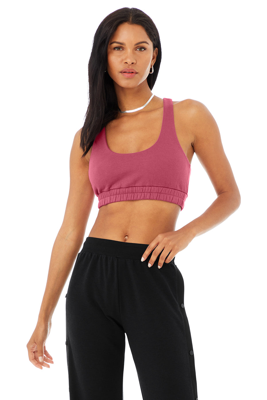 Scoop Neck Sweatshirt Bra - Raspberry Sorbet