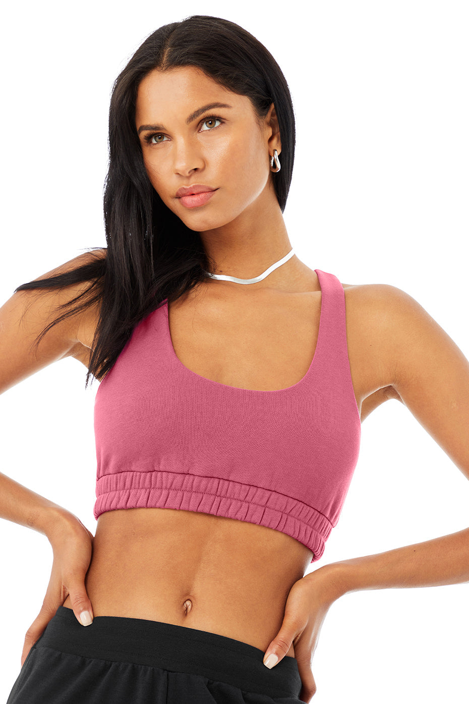Scoop Neck Sweatshirt Bra - Raspberry Sorbet
