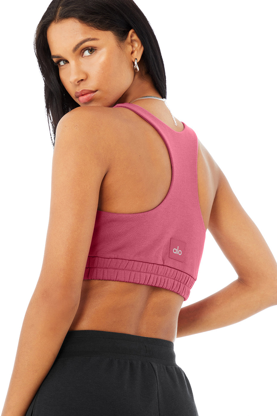 Scoop Neck Sweatshirt Bra - Raspberry Sorbet