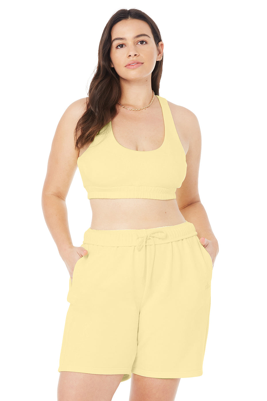 Scoop Neck Sweatshirt Bra - Buttercup