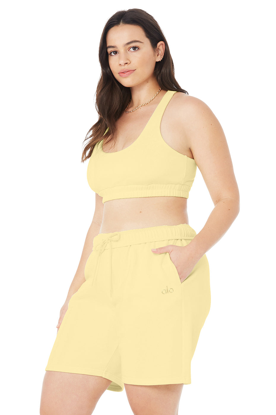 Scoop Neck Sweatshirt Bra - Buttercup