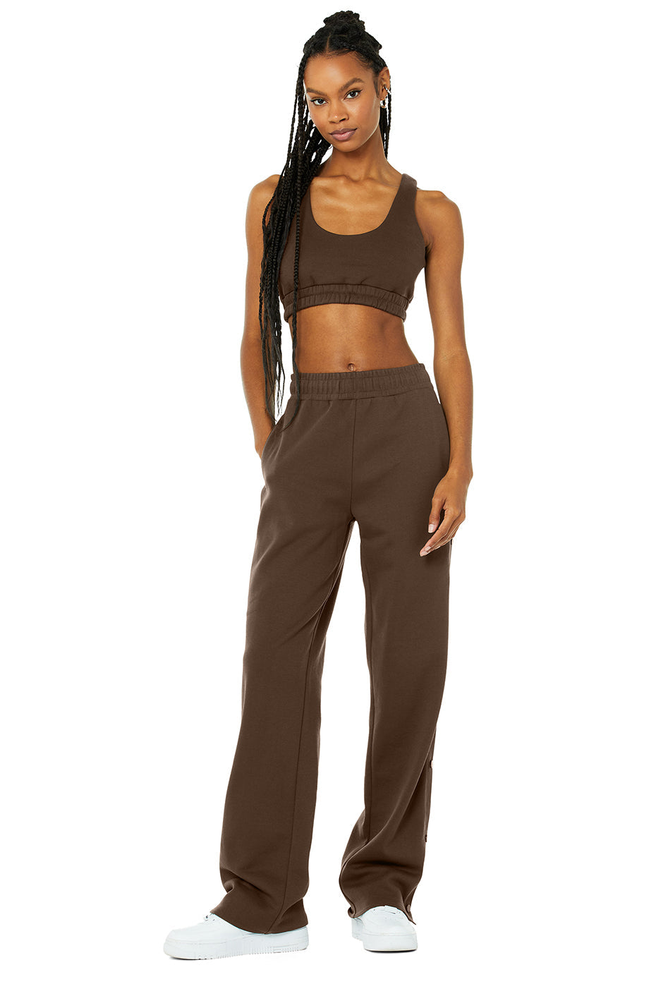 Scoop Neck Sweatshirt Bra & Courtside Tearaway Snap Pant Set