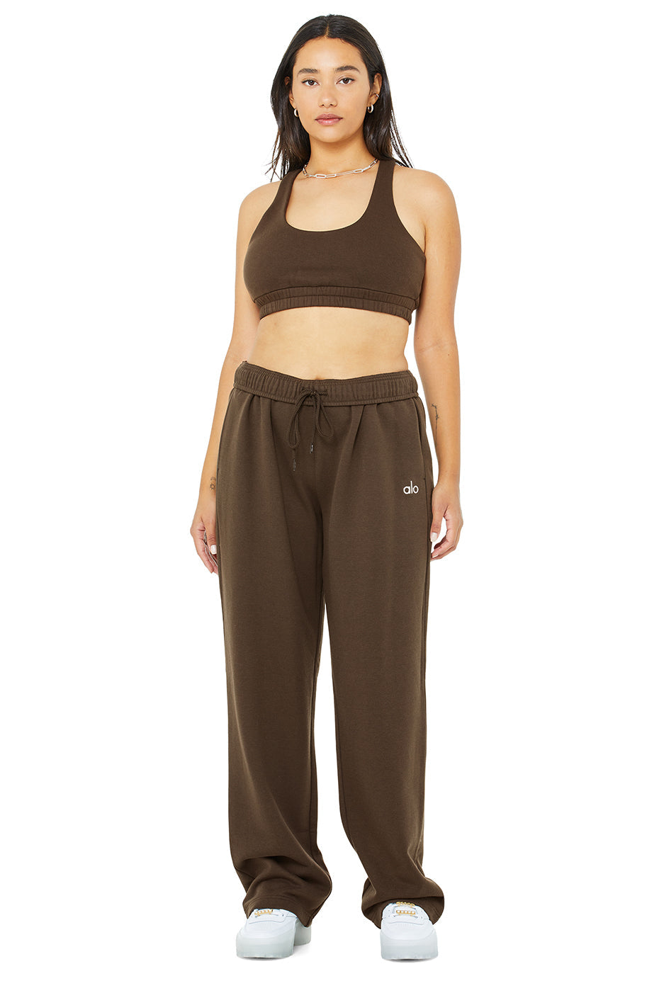Scoop Neck Sweatshirt Bra & Accolade Straight Leg Sweatpant Set