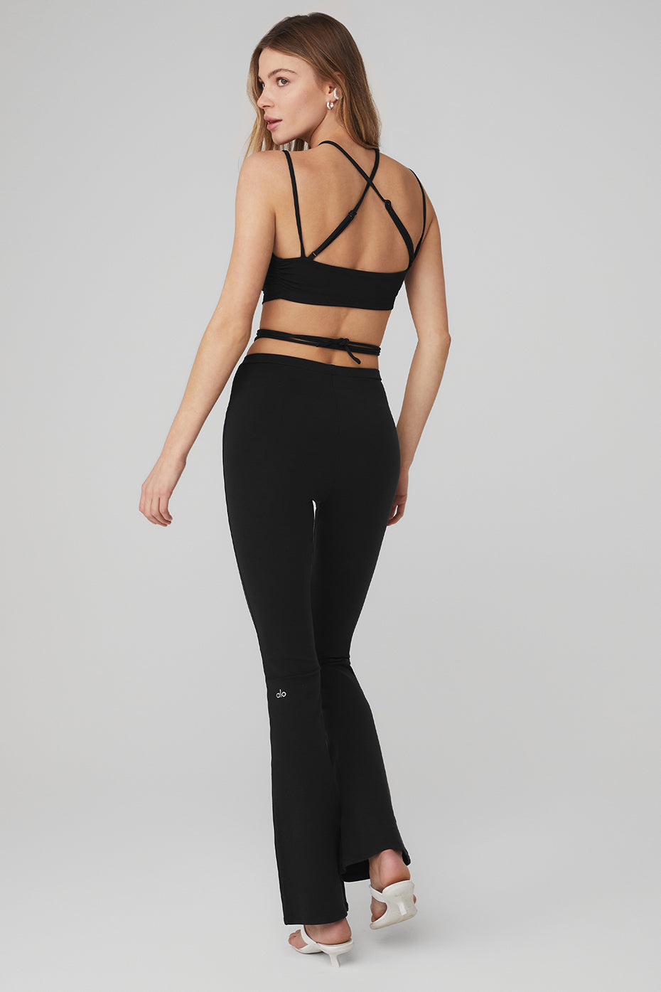 Airbrush Electric Off The Shoulder Bra & Airbrush High-Waist Cinch Flare Legging Set