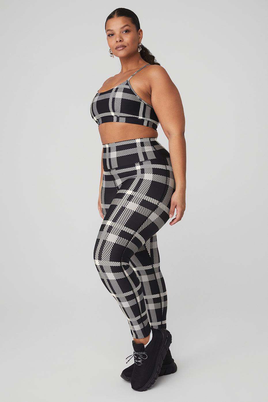 Airlift Magnified Plaid Intrigue Bra & High-Waist Legging Set
