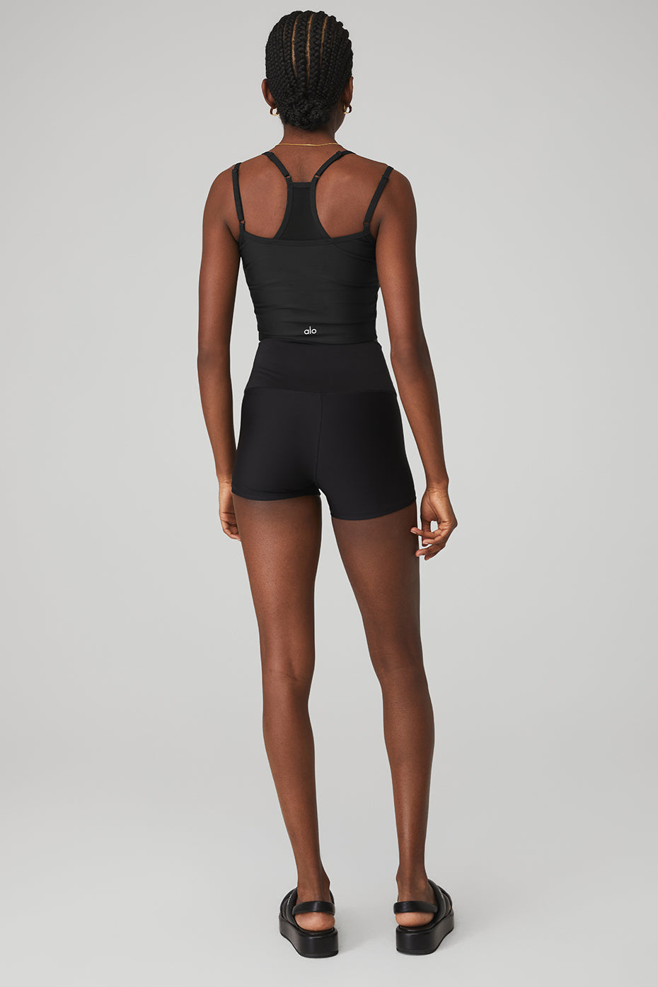 Airlift Double Check Bra Tank & 3" High-Waist Airlift Short Set - Black