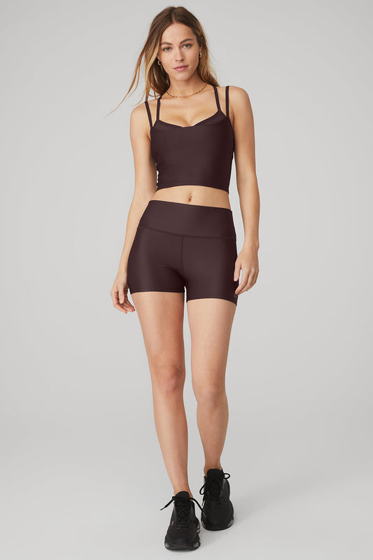 Airlift Double Check Bra Tank & 3" High-Waist Airlift Short Set - Raisin