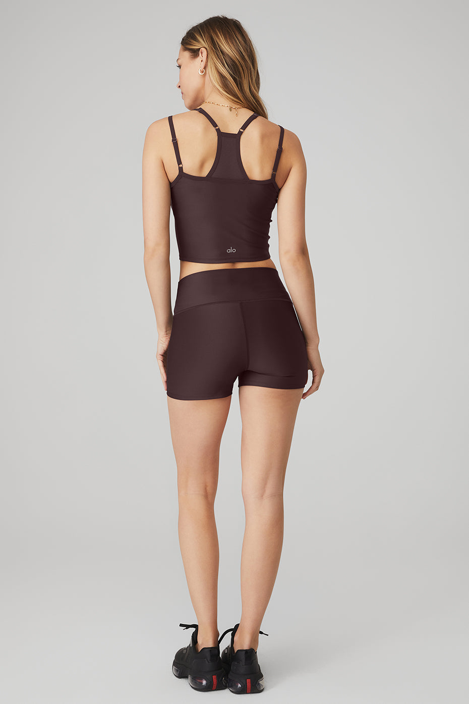 Airlift Double Check Bra Tank & 3" High-Waist Airlift Short Set - Raisin