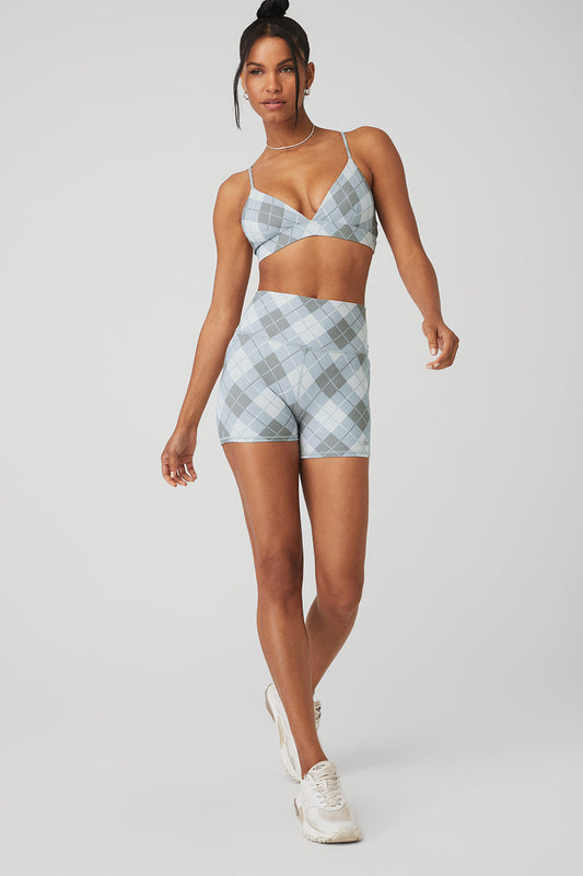 Vapor Argyle Splendor Bra & Vapor High-Waist Argyle Short Set - Gravel/Titanium