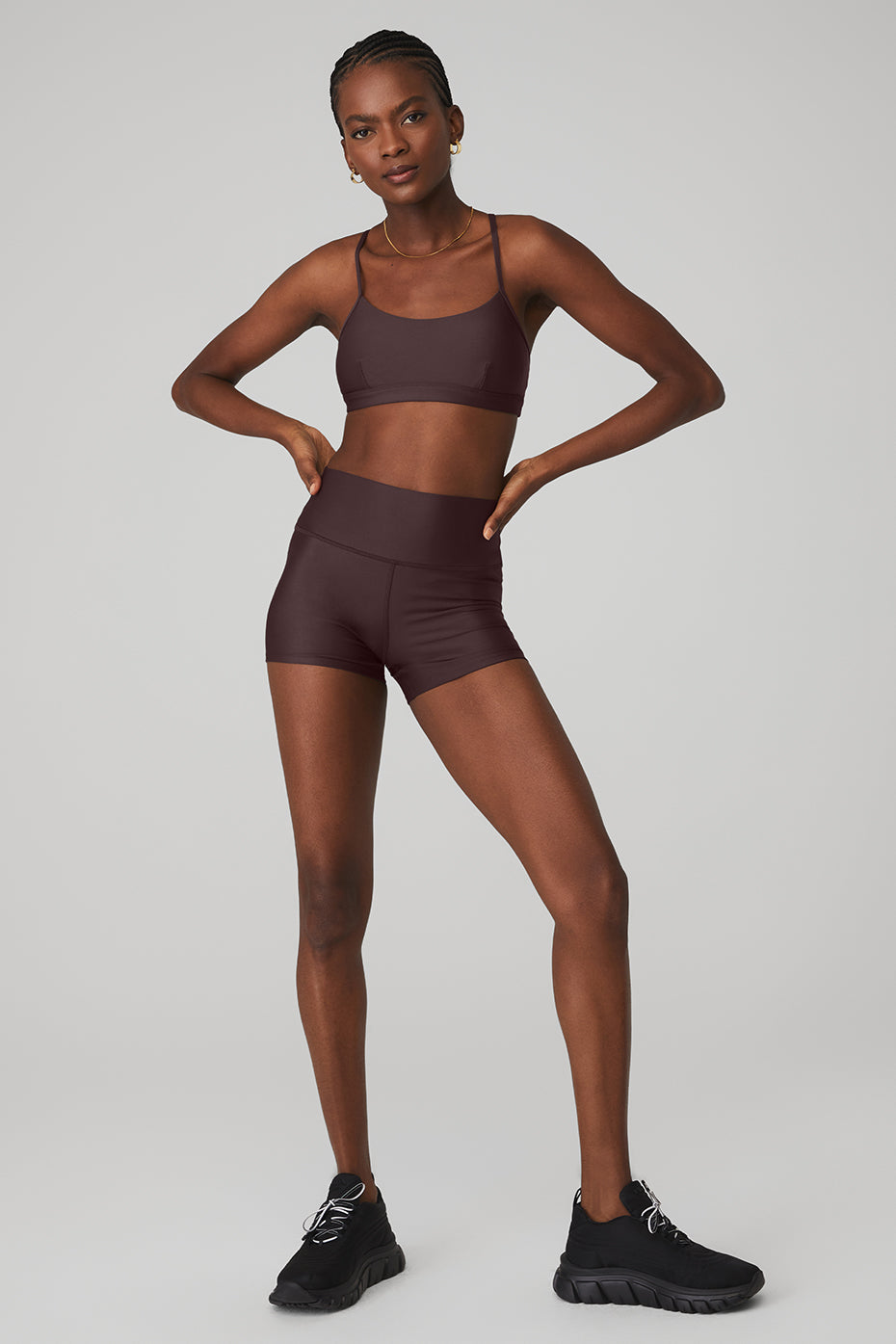 Airlift Intrigue Bra & 3" High-Waist Airlift Short Set - Raisin