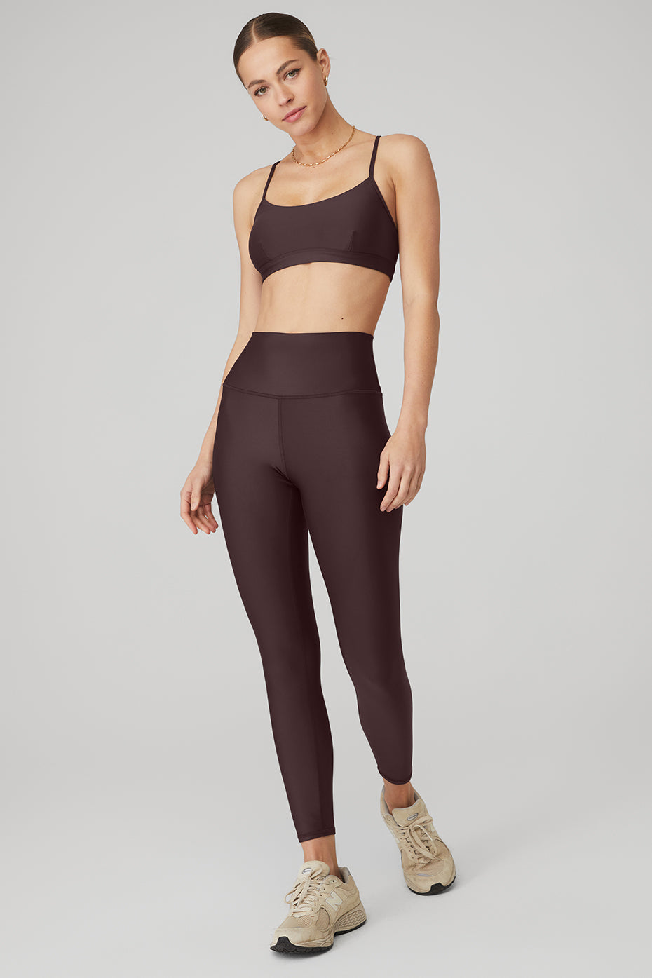 Airlift Intrigue Bra & 7/8 High-Waist Airlift Legging Set - Raisin