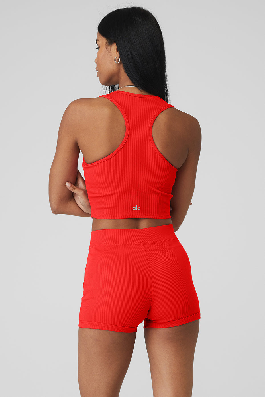 Goddess Ribbed Cropped Racerback Tank - Red Hot Summer