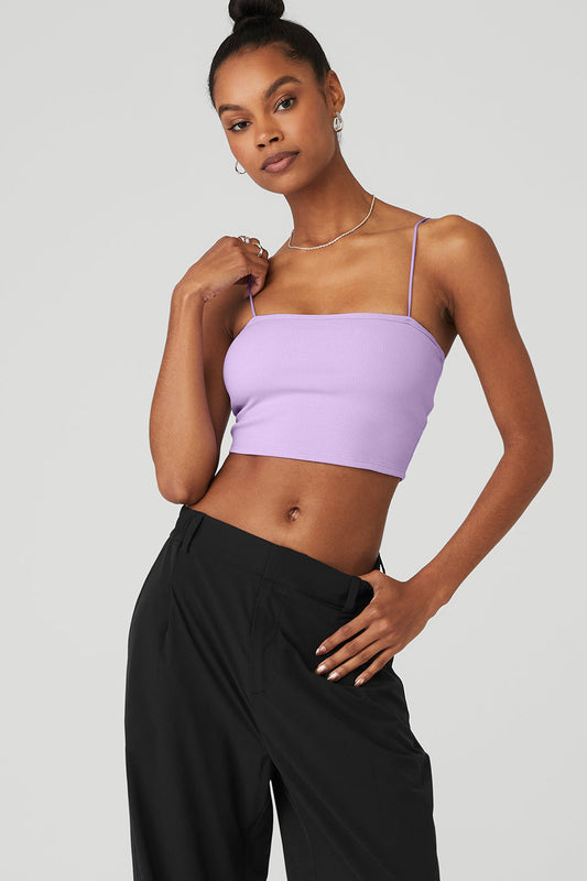 Goddess Ribbed Bandeau Top - Violet Skies