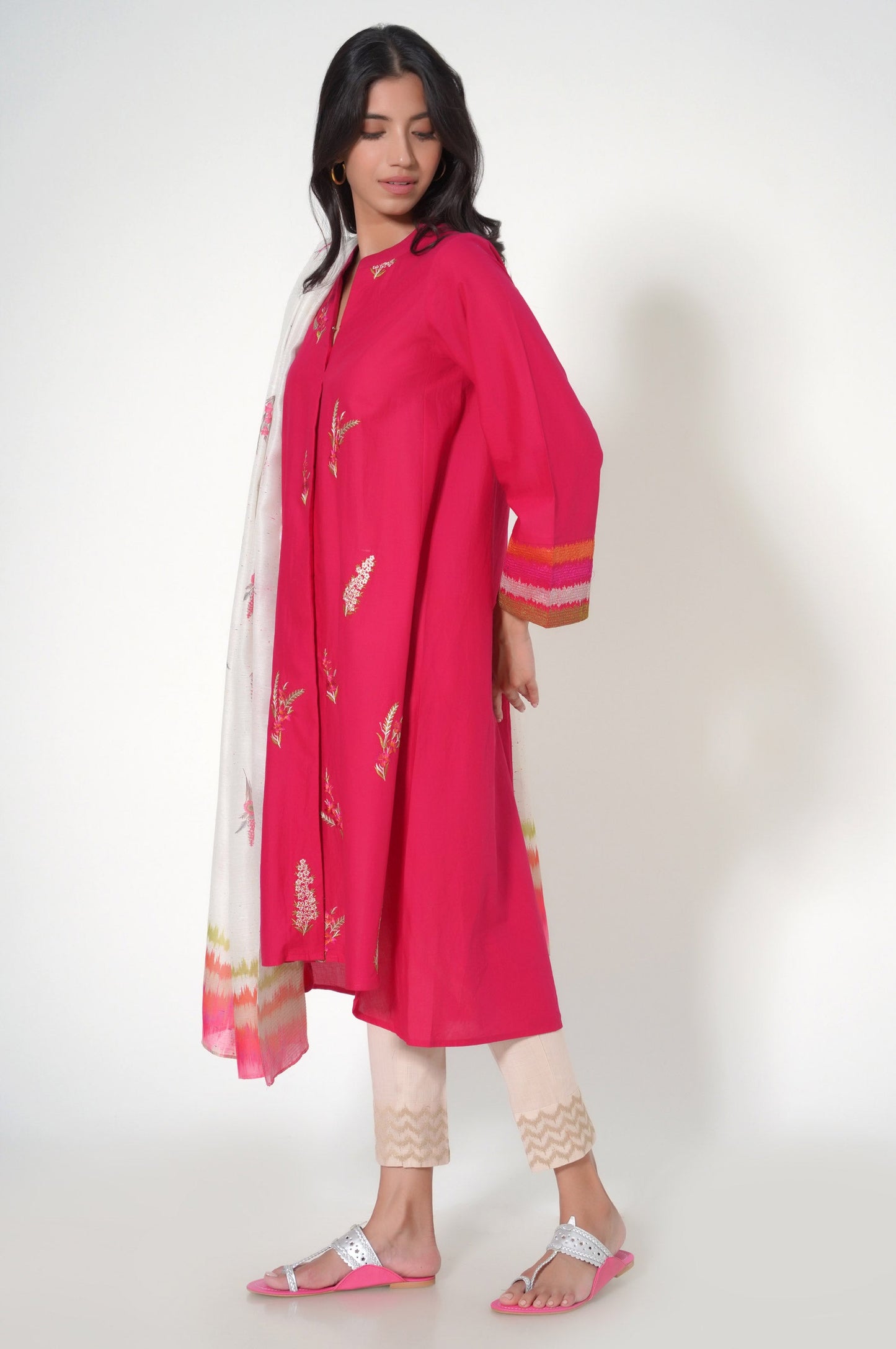 Stitched 2 Piece Cambric Embroidered Suit