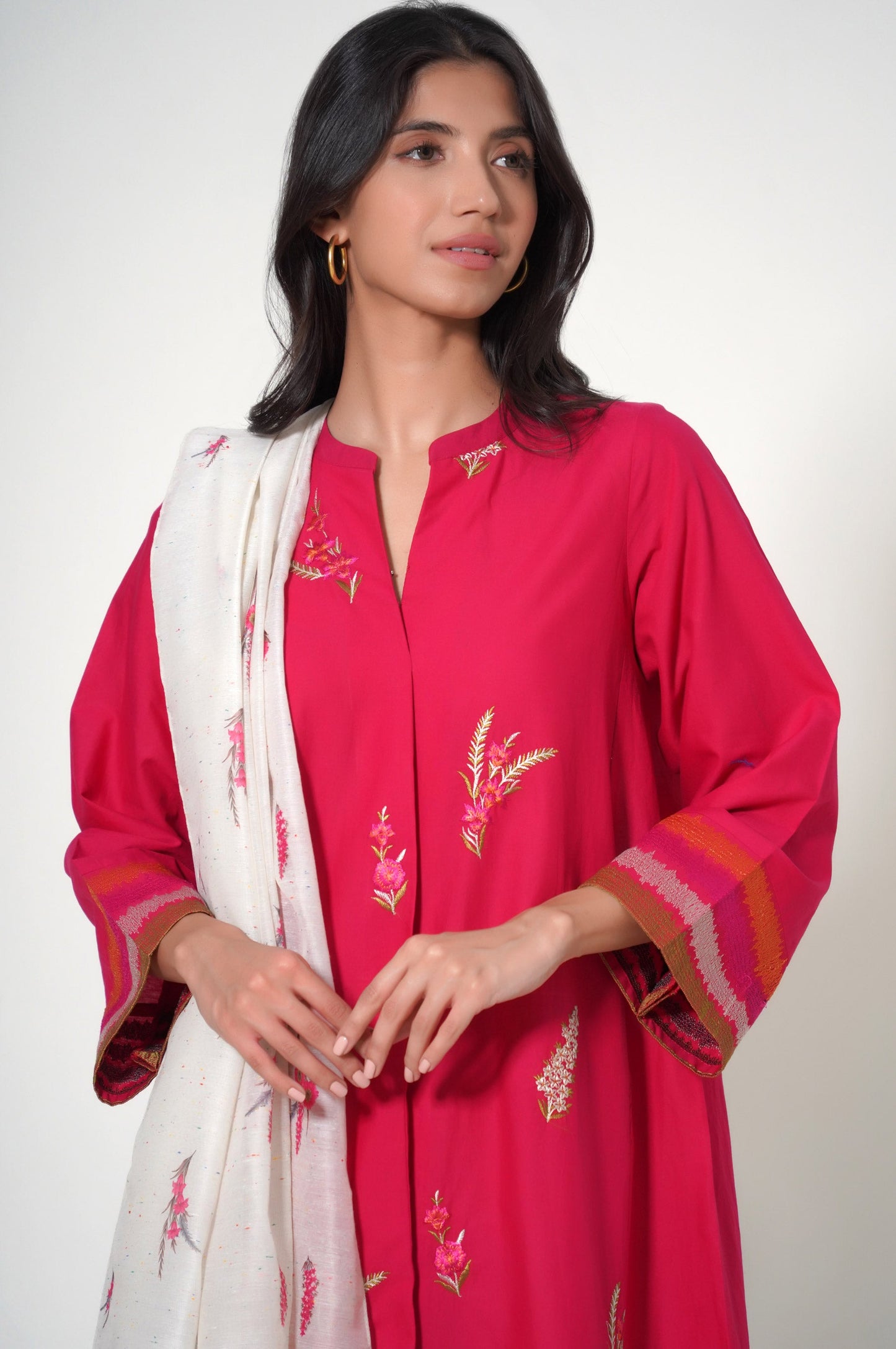 Stitched 2 Piece Cambric Embroidered Suit