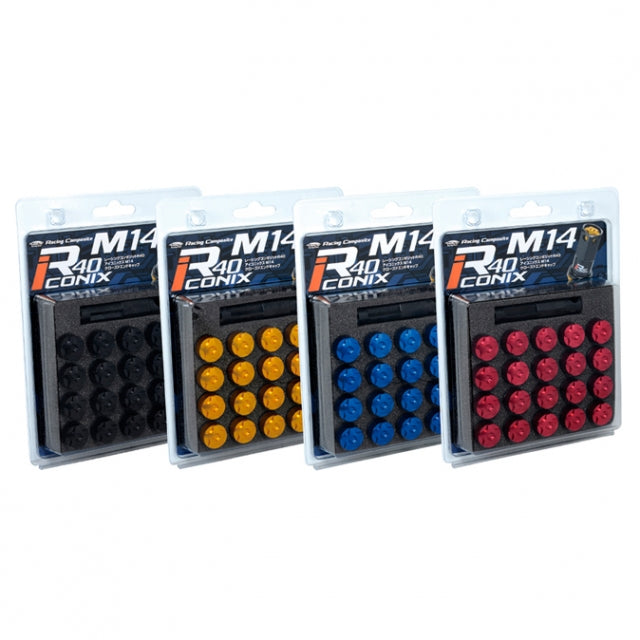 PROJECT KICS R40 ICONIX ALUMINUM CAP SET IN M14x1.50 (20 PCS)(BLACK, GOLD, BLUE, OR RED)