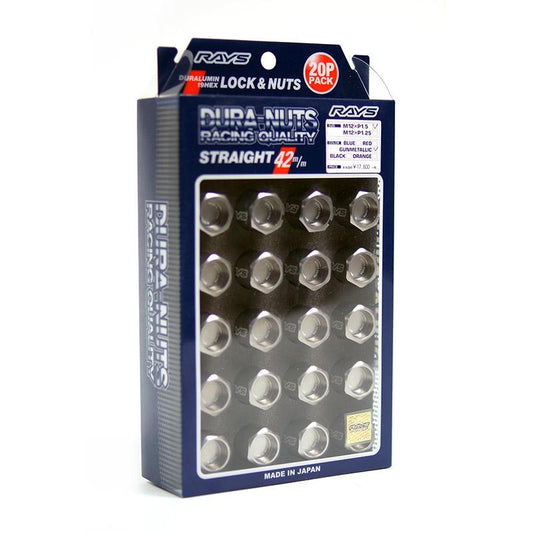 Rays Dura Nut L42 Gunmetal Lug Nuts & Locks | M12X1.25