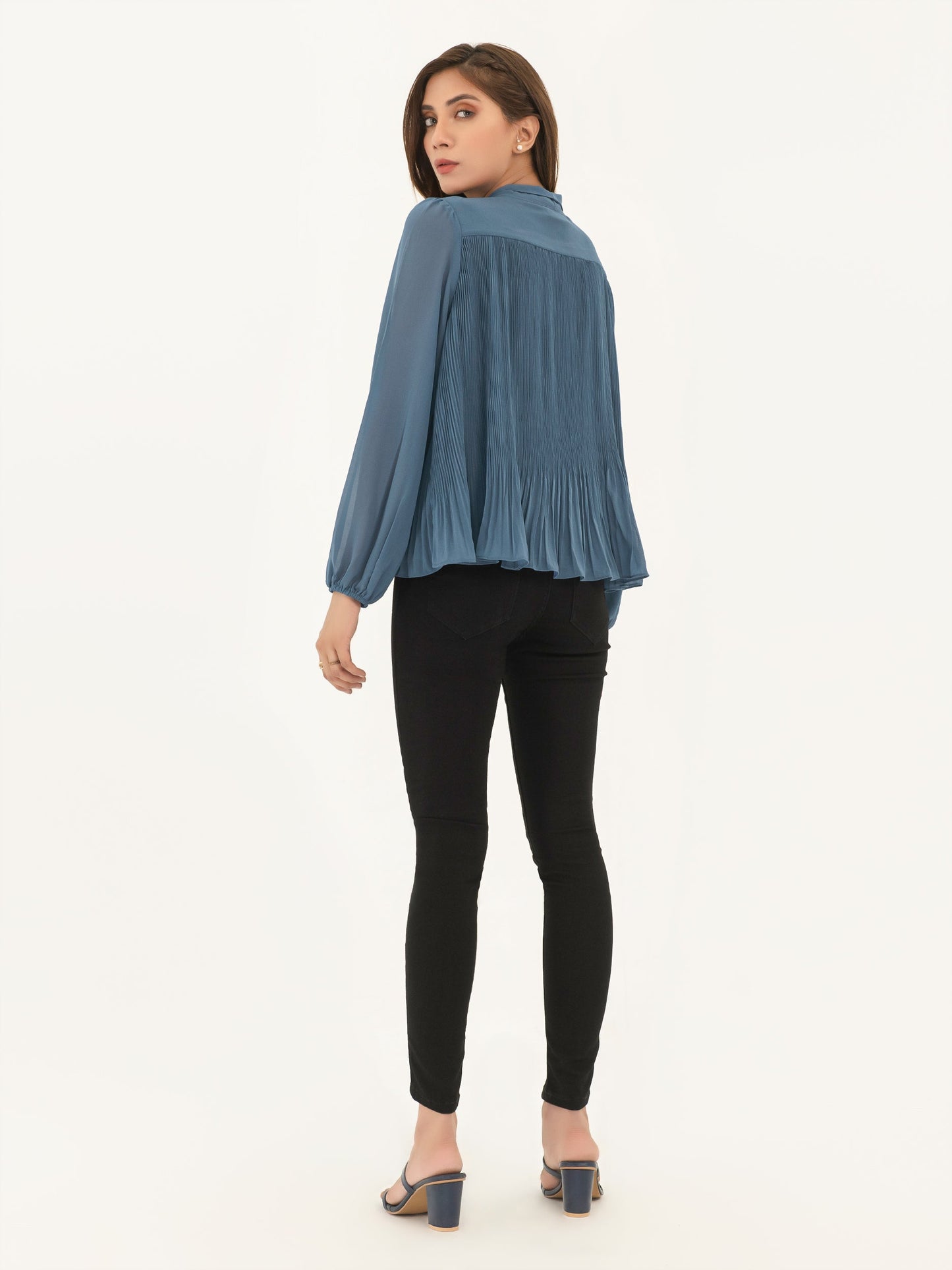 Ribbed Chiffon Top