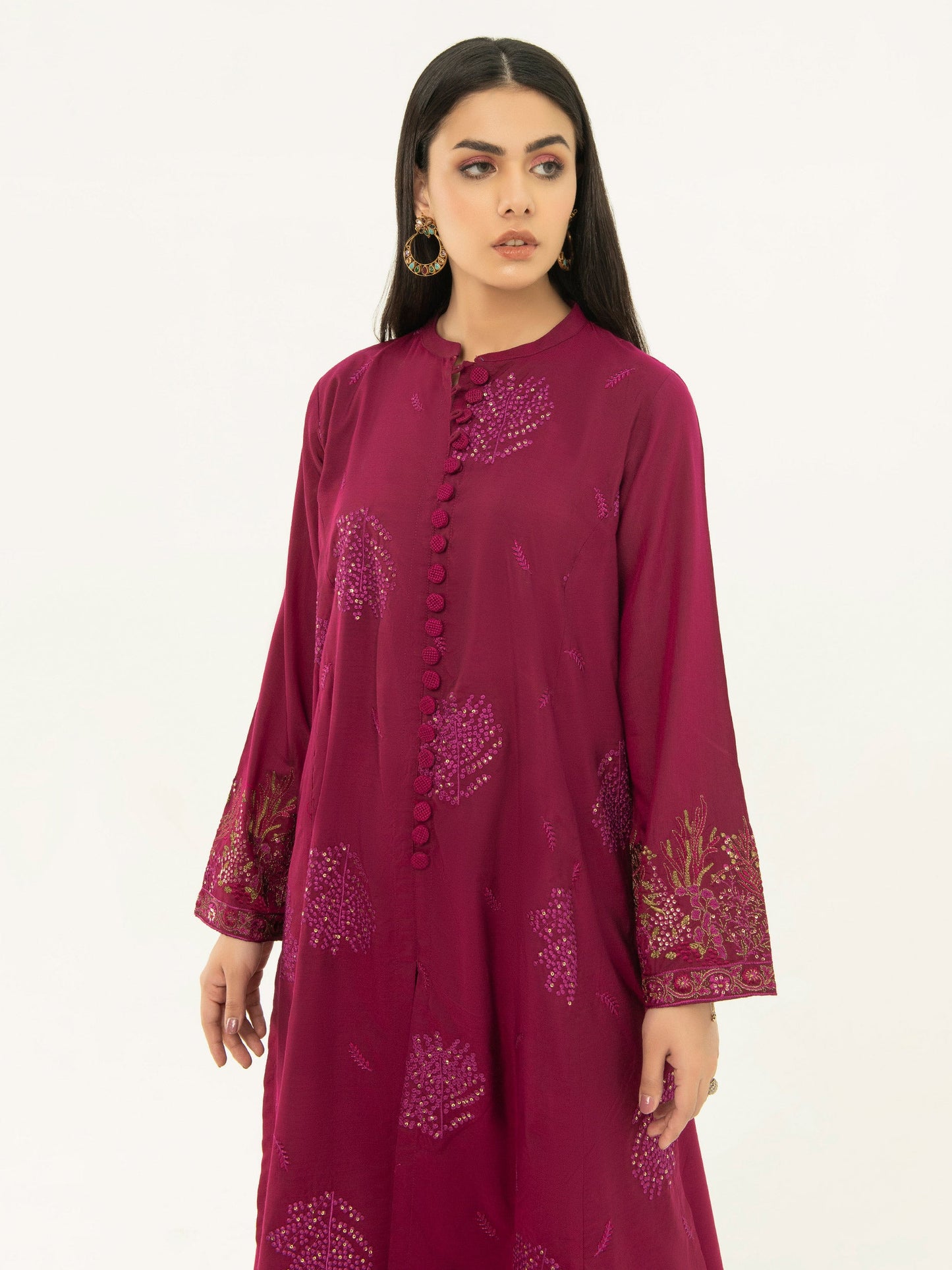 Embroidered Silk Suit