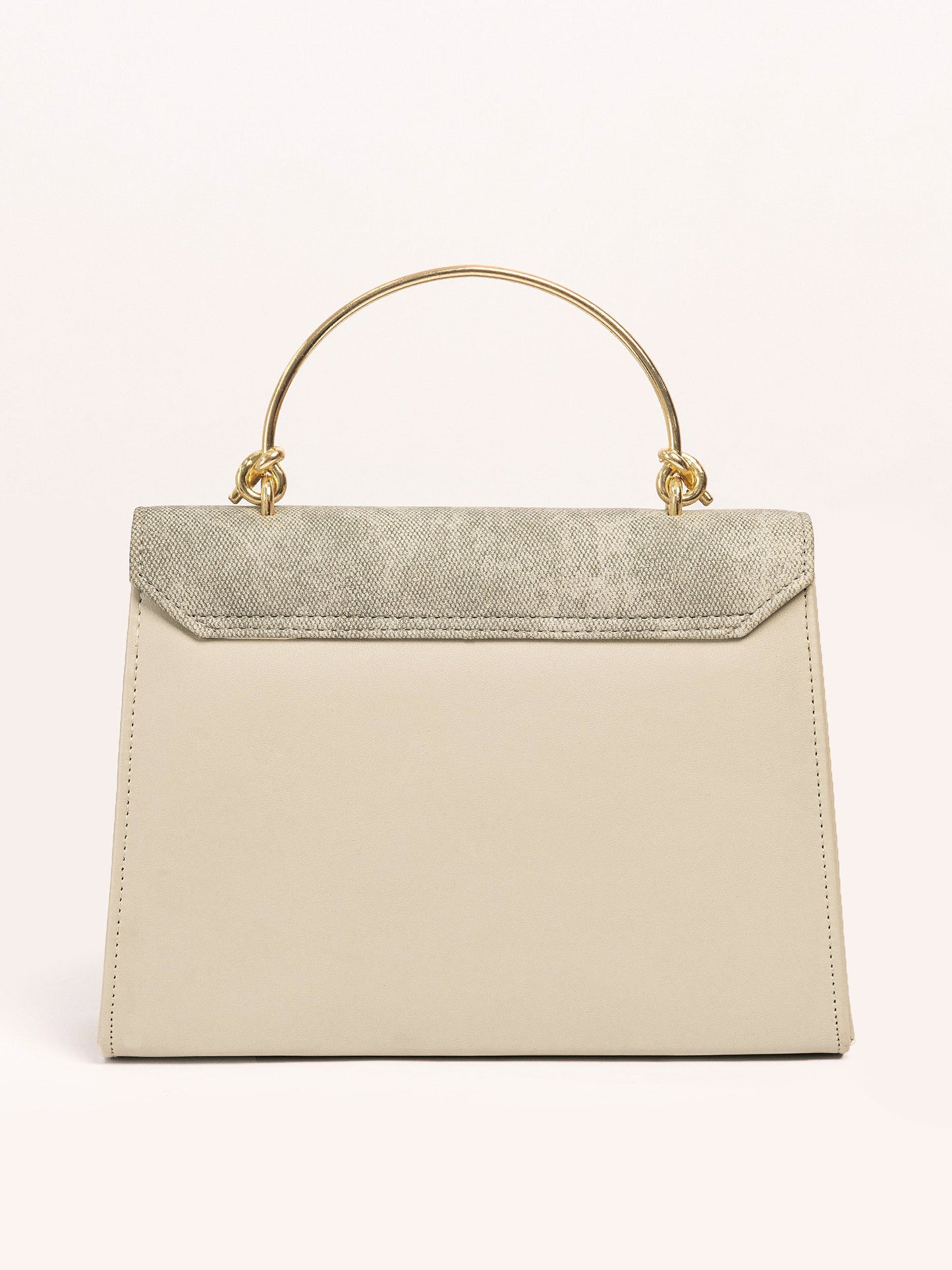 Metallic Handle Handbag