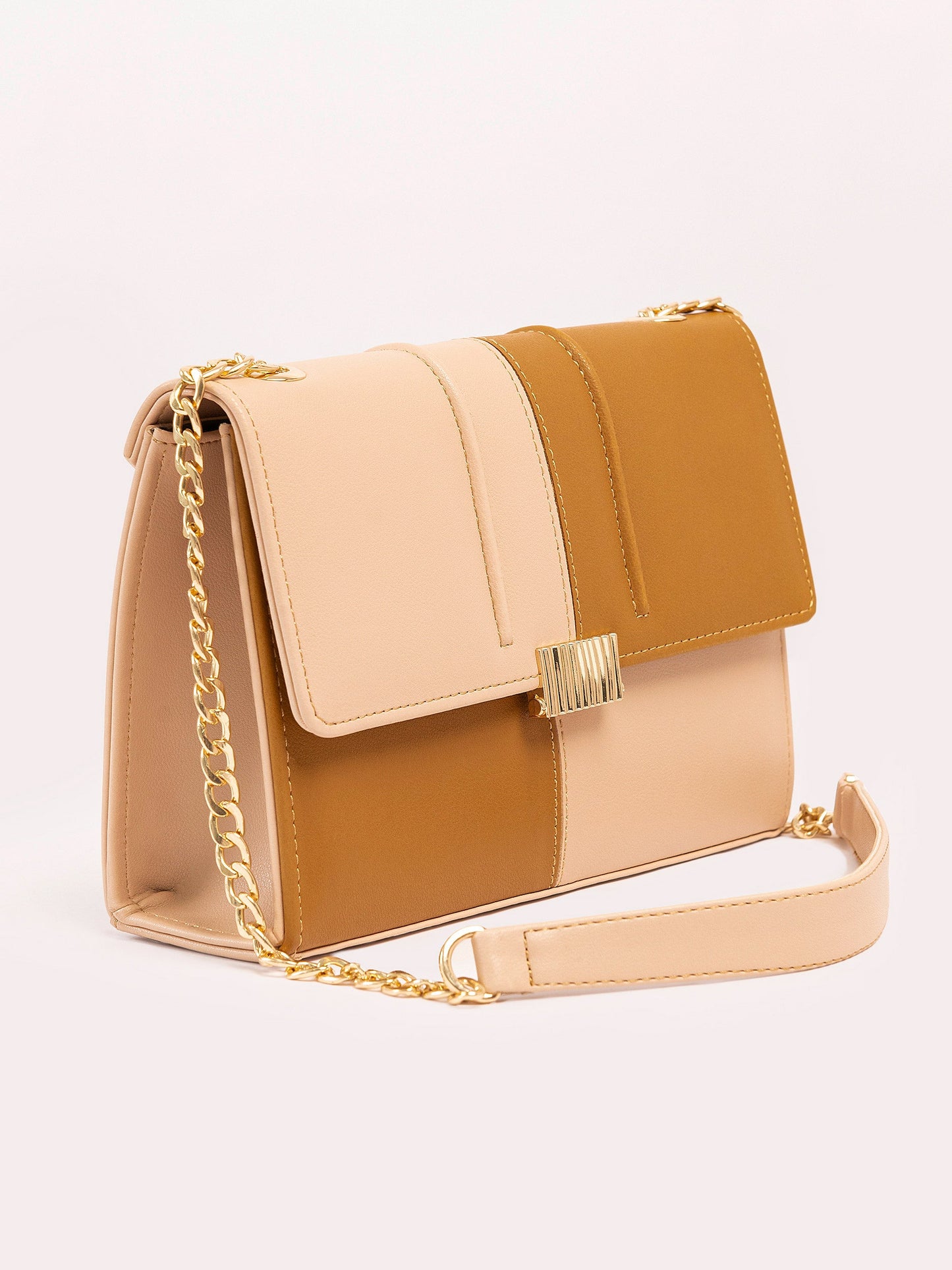 Two Tone Box Handbag