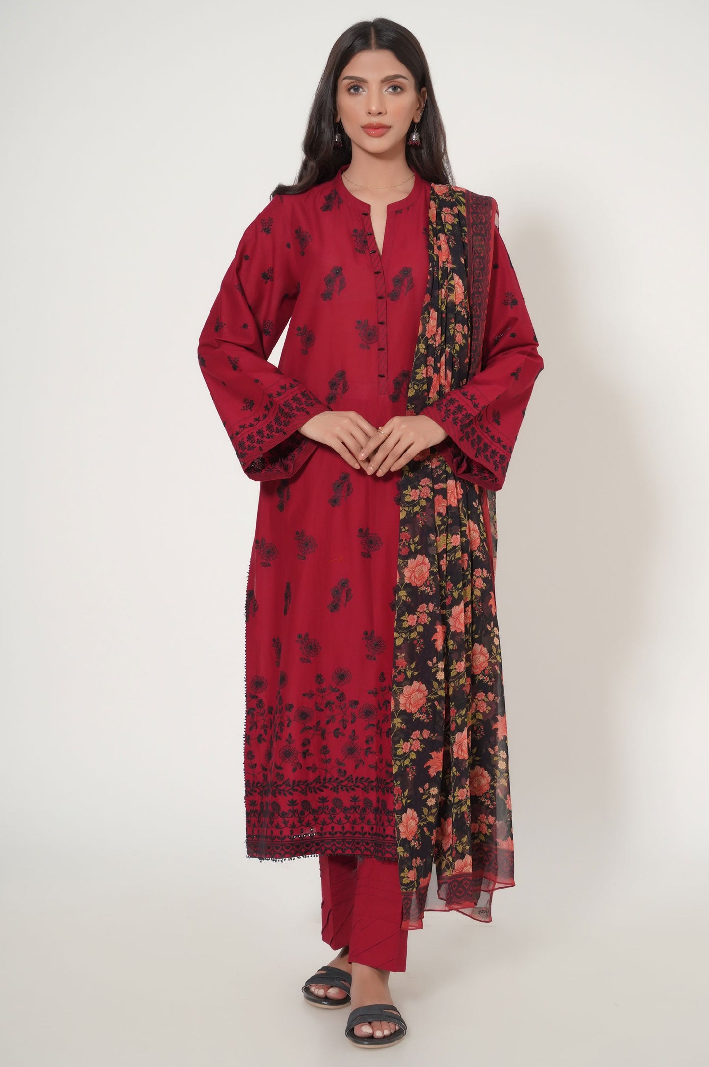 Stitched 3 Piece Chikankari Suit